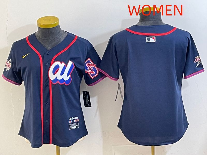 Women 2025 Seattle Mariners Blank Drak Blue All star Nike MLB Jersey style 01